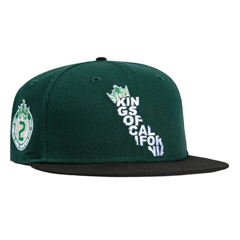 New Era 59Fifty Los Angeles Kings 2X Champions Patch Kings of California Hat - Green, Black sold by Hat Club
