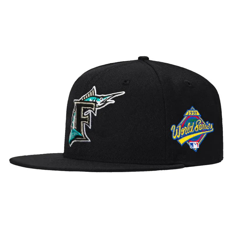 New Era 59Fifty Florida Marlins 1997 World Series Patch Hat - Black sold by Hat Club