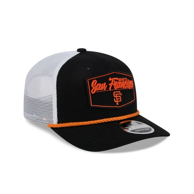 New Era 9Seventy San Francisco Giants Snapback Trucker Pitch Hat - Black, White made by New Era
