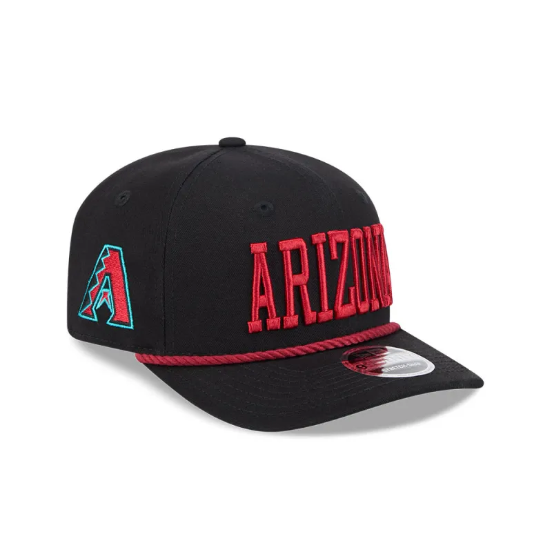 New Era 9Seventy Arizona Diamondbacks Snapback Rope Wordmark Hat - Black, Red made by New Era