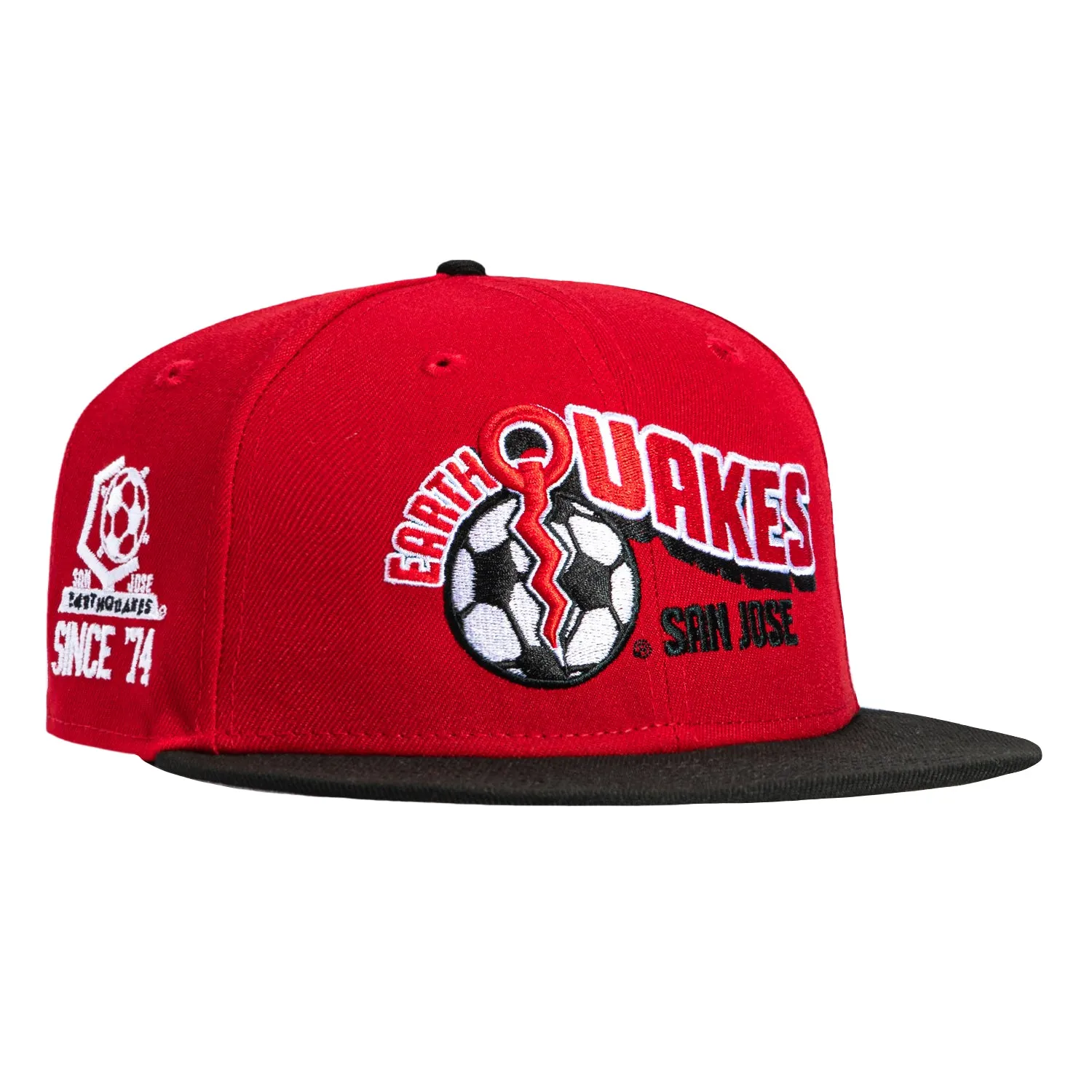 New Era 59Fifty San Jose Earthquakes Since 1974 Patch Hat - Red, Black sold by Hat Club