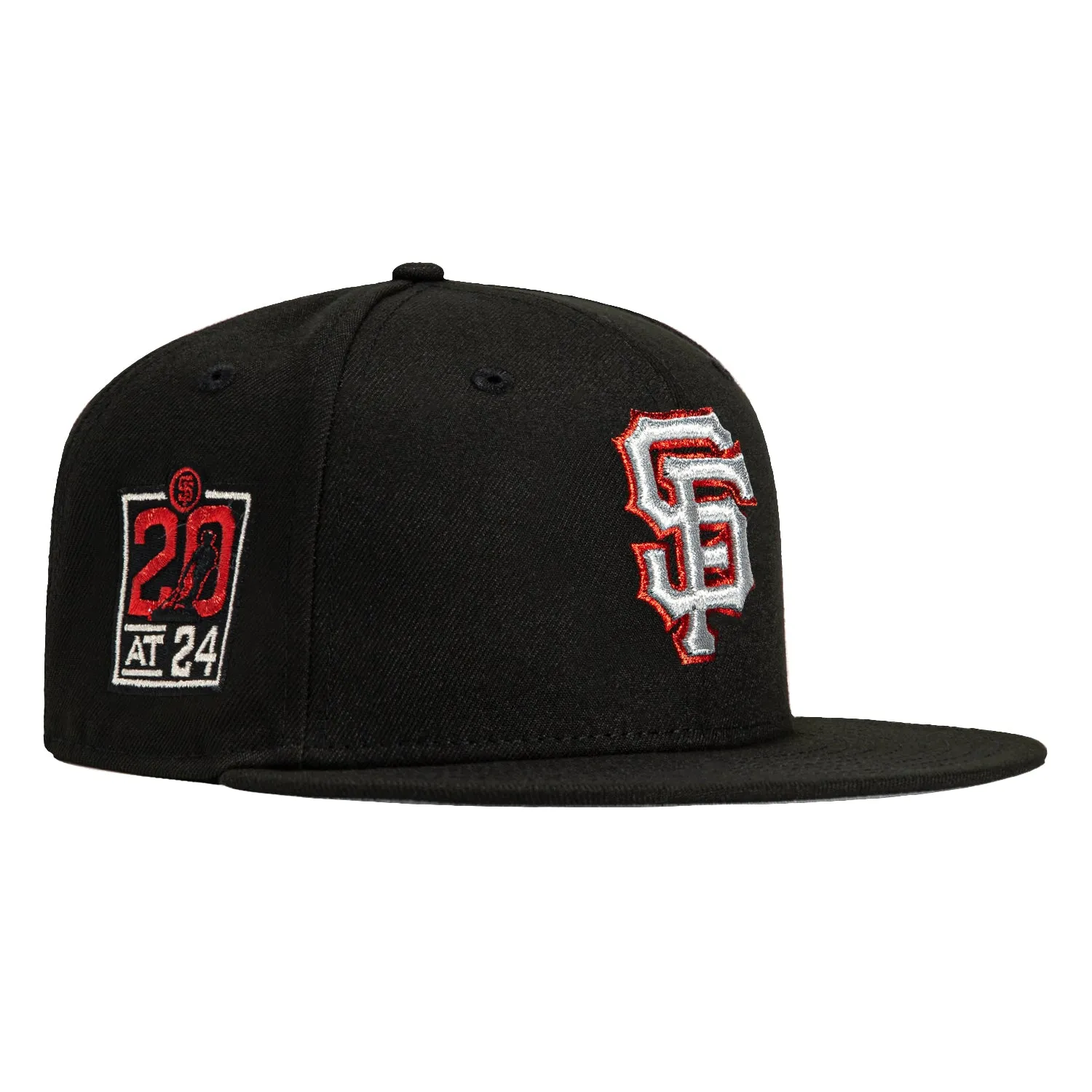 New Era 59Fifty San Francisco Giants 20th Anniversary Patch Hat - Black, Metallic Silver, Red sold by Hat Club