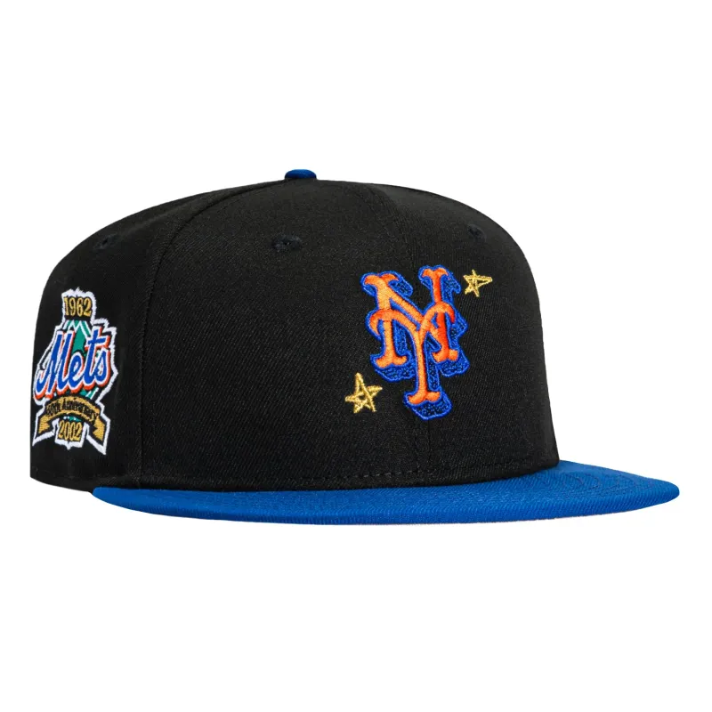 New Era 59Fifty New York Mets 40th Anniversary Patch Scribble Hat - Black, Royal sold by Hat Club