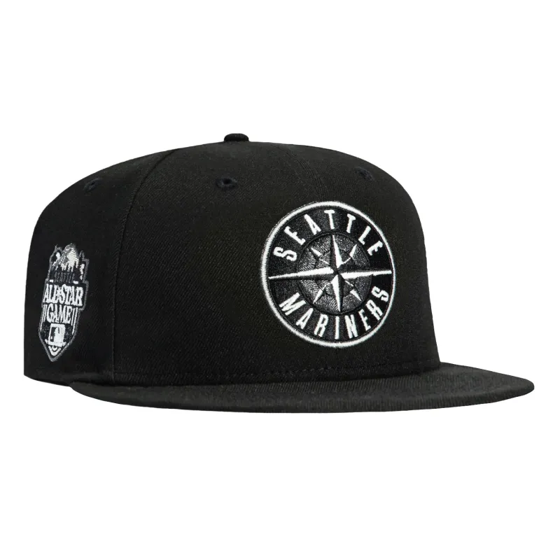 New Era 59Fifty Glow in the Dark Seattle Mariners 2023 All Star Game Patch Logo Hat - Black, White sold by Hat Club