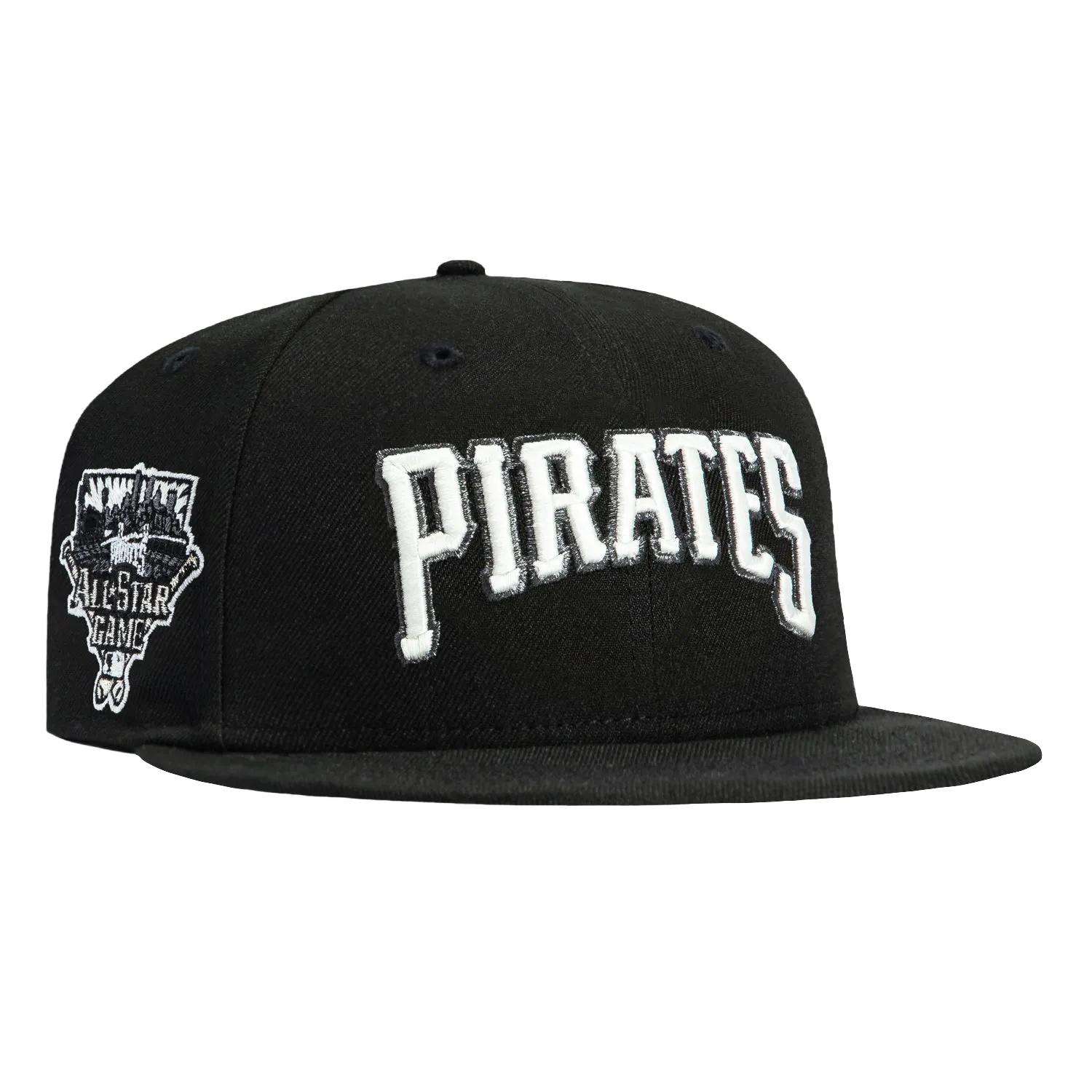 New Era 59Fifty Glow in the Dark Pittsburgh Pirates 2006 All Star Game Patch Word Hat - Black, White sold by Hat Club