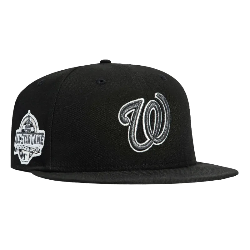 New Era 59Fifty Glow in the Dark Washington Nationals 2018 All Star Game Patch Hat - Black, White sold by Hat Club