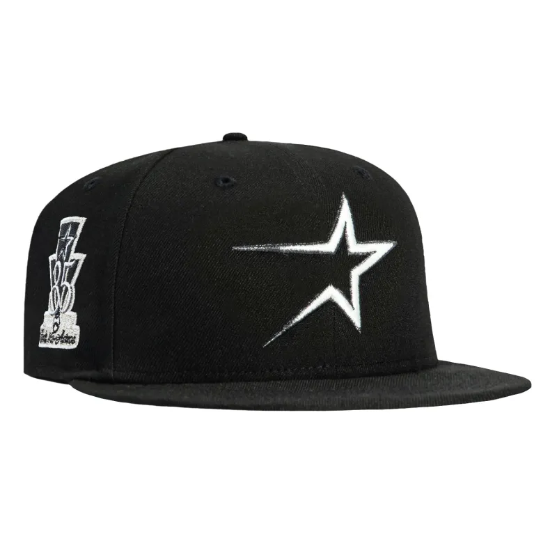 New Era 59Fifty Glow in the Dark Houston Astros 35th Anniversary Patch Hat - Black, White made by New Era