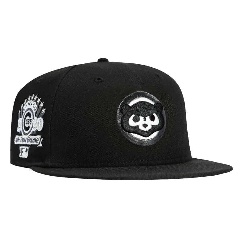 New Era 59Fifty Glow in the Dark Chicago Cubs 1990 All Star Game Patch Hat - Black, White sold by Hat Club