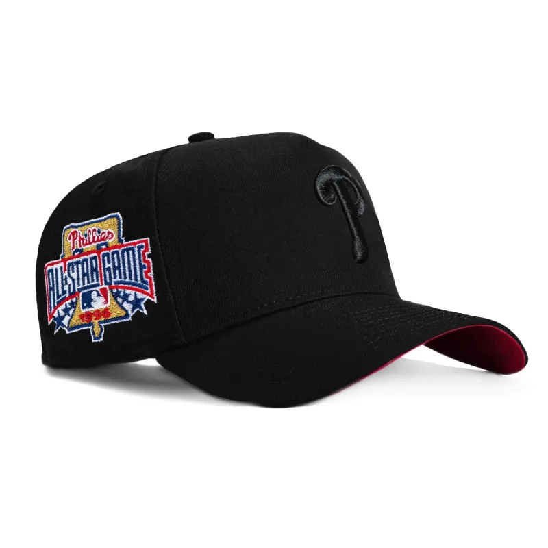 New Era 9Forty A-Frame Philadelphia Phillies 1996 All Star Game Patch Snapback Red UV Hat - Black, Black sold by Hat Club