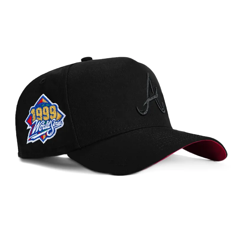 New Era 9Forty A-Frame Atlanta Braves 1999 World Series Patch Snapback Red UV Hat - Black, Black sold by Hat Club