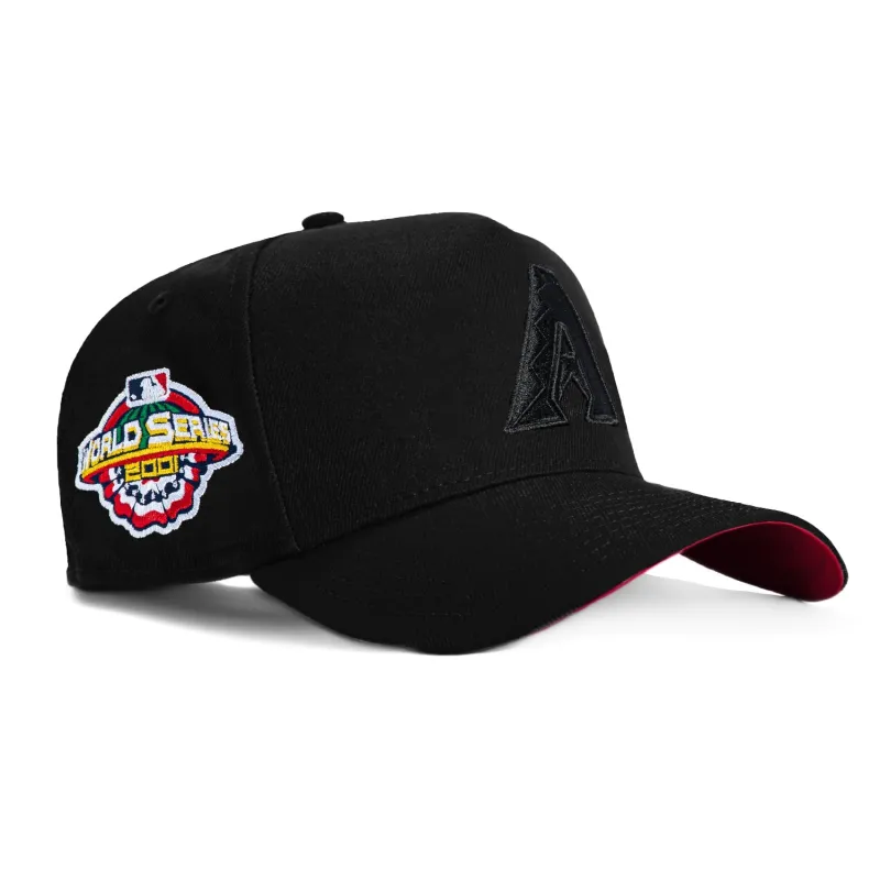 New Era 9Forty A-Frame Arizona Diamondbacks 2001 World Series Patch A Snapback Red UV Hat - Black, Black sold by Hat Club