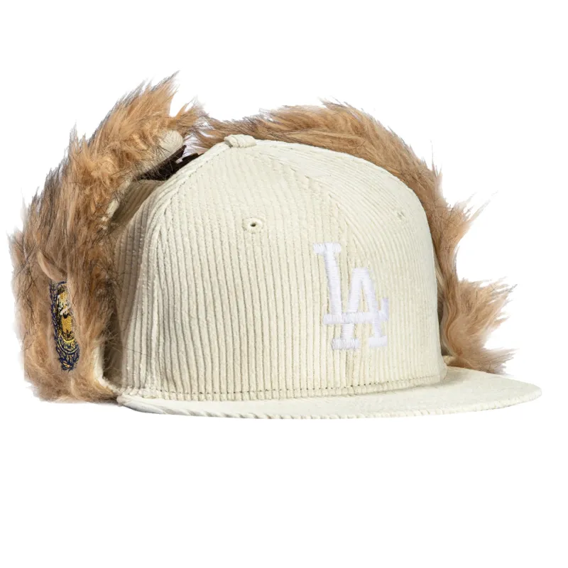 New Era 59Fifty Dog Ear Los Angeles Dodgers 1963 World Series Patch Corduroy Faux Fur Hat - White sold by Hat Club