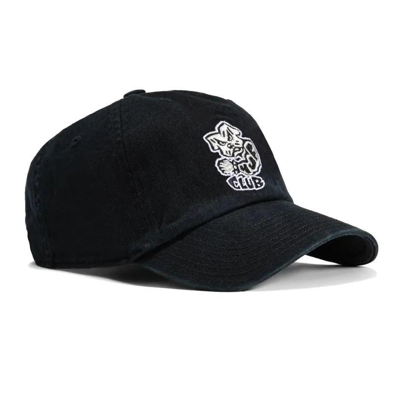 HUF Club 6 Strapback Relaxed Hat - Black made by HUF