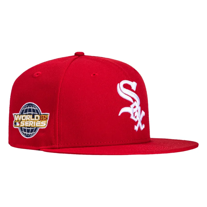 New Era 59Fifty Chicago White Sox 2005 World Series Patch Hat - Red, White sold by Hat Club