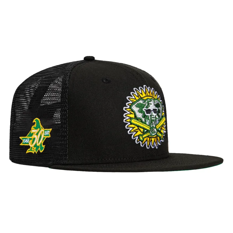 New Era 59Fifty Black Dome Oakland Athletics 30th Anniversary Patch Trucker Hat - Black sold by Hat Club