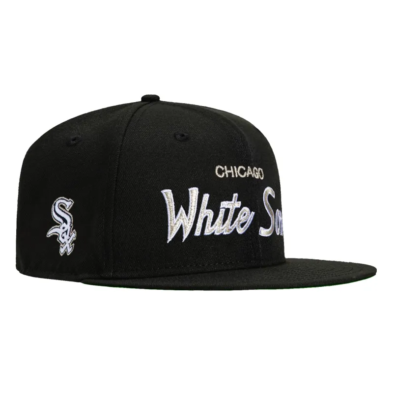 New Era 59Fifty Chicago White Sox Logo Patch Script Hat - Black sold by Hat Club