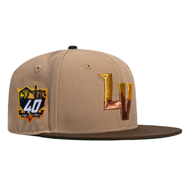 New Era 59Fifty Las Vegas Aviators 40th Anniversary Patch Hat - Khaki, Brown sold by Hat Club