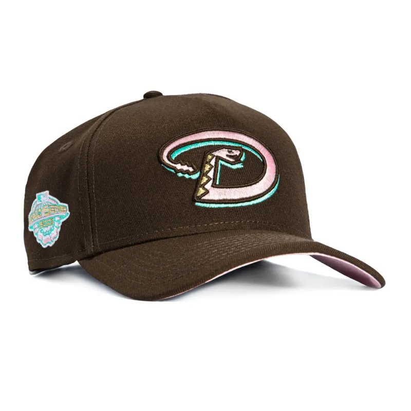 New Era 9Forty A-Frame Spumoni Arizona Diamondbacks 2001 World Series Patch Snapback Hat - Brown sold by Hat Club