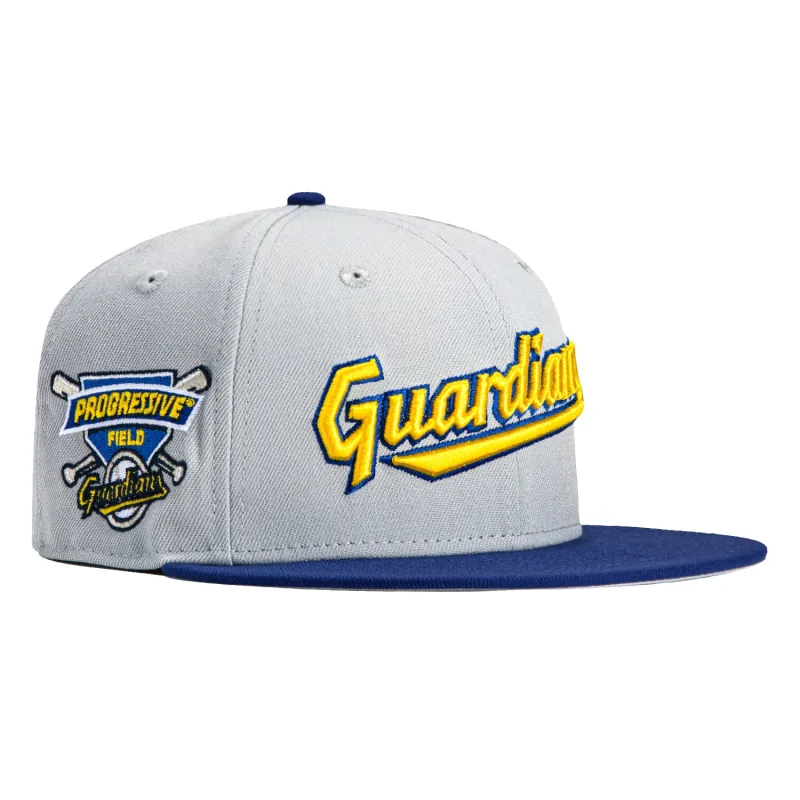 New Era 59Fifty Cleveland Guardians Progressive Field Patch Hat - Grey, Royal, Gold sold by Hat Club