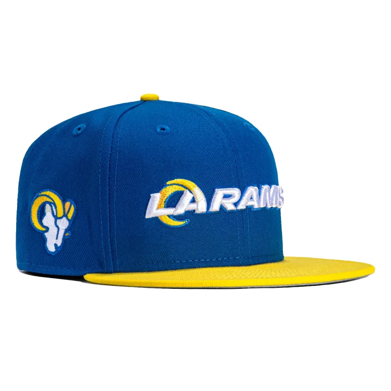 New Era 59Fifty Los Angeles Rams Logo Patch Word Hat - Royal, Gold sold by Hat Club