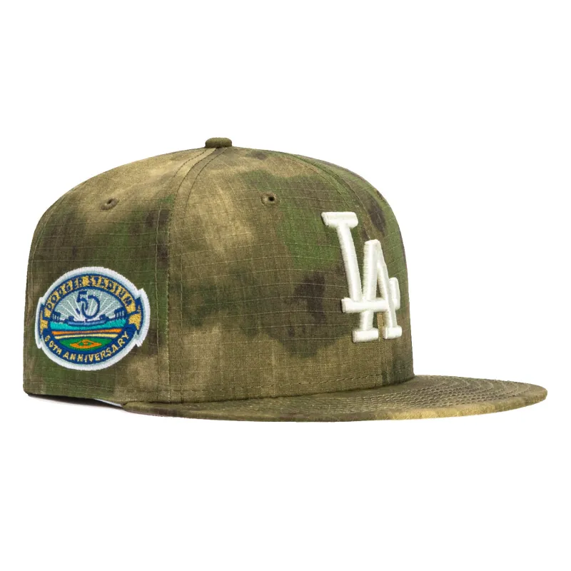 New Era 59Fifty Water Color Camo Los Angeles Dodgers 50th Anniversary Stadium Patch Hat - Camo made by New Era