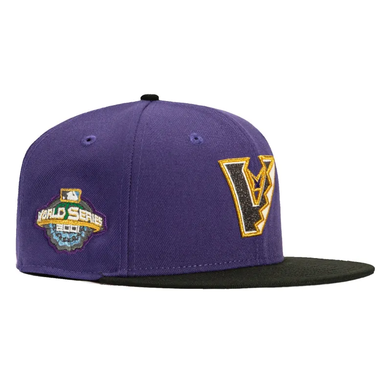 New Era 59Fifty Arizona Diamondbacks 2001 World Series Patch Upside Down Hat - Purple, Black sold by Hat Club