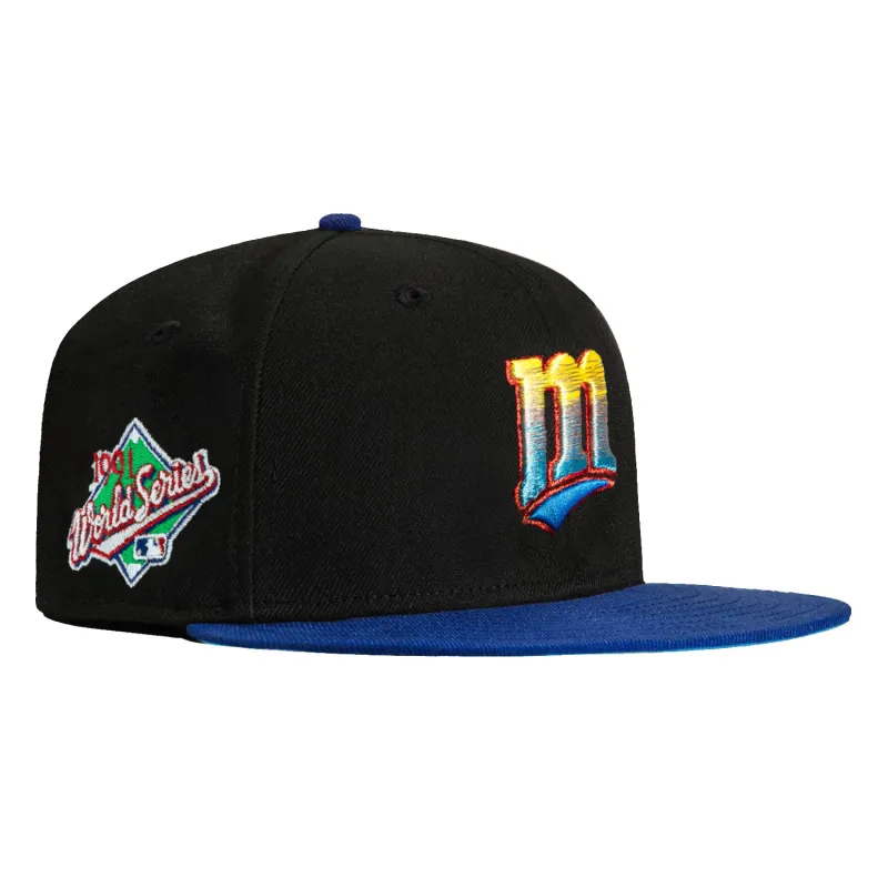 New Era 59Fifty Level Up Pack Minnesota Twins 1991 World Series Patch M Hat - Black, Royal sold by Hat Club