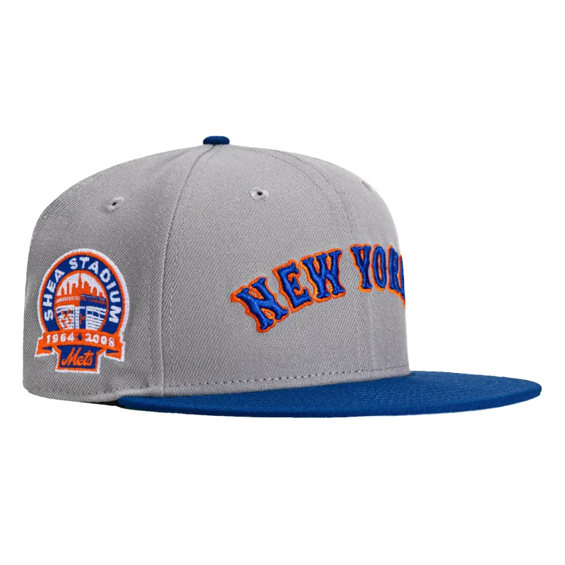 New Era 59Fifty New York Mets Shea Stadium Patch Word Hat - Grey, Royal made by New Era