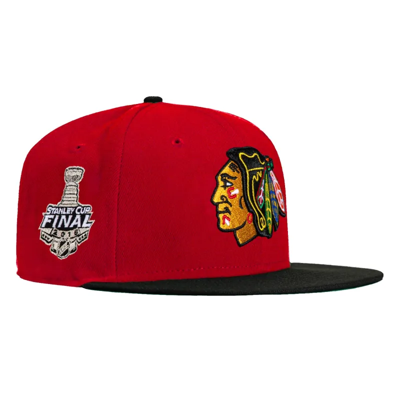 New Era 59Fifty Chicago Blackhawks 2015 Stanley Cup Patch Hat - Red, Black sold by Hat Club