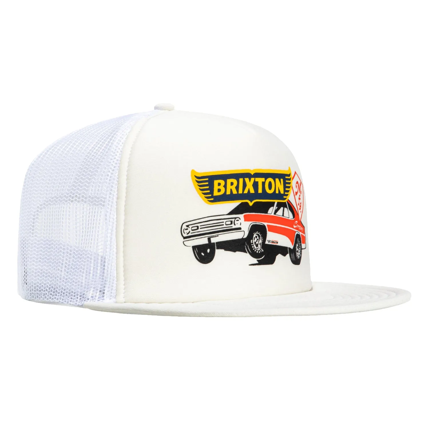 Brixton Barona Mesh Snapback Trucker Foam Hat - White sold by Hat Club