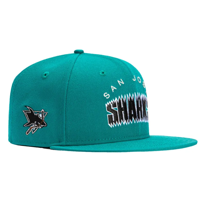New Era 59Fifty San Jose Sharks Logo Patch Word Hat - Teal sold by Hat Club