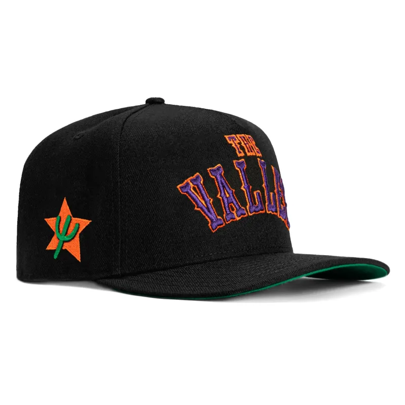 New Era 9Seventy Phoenix Suns City Edition Logo Patch The Valley Stretch-Snapback Hat - Black, Purple, Orange made by New Era