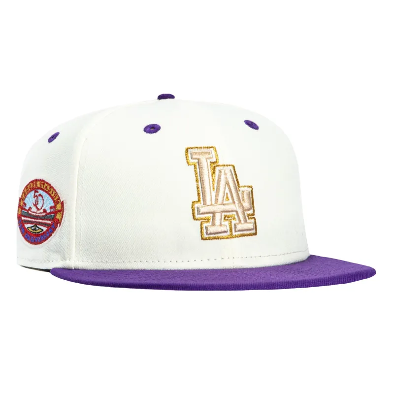 New Era 59Fifty Los Angeles Dodgers 50th Anniversary Stadium Patch Pink UV Hat - White, Purple sold by Hat Club