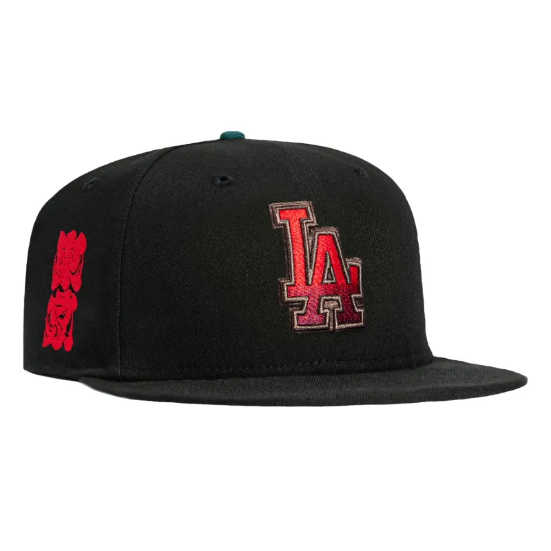 New Era 59Fifty Horror Pack Los Angeles Dodgers Logo Patch Gradient Hat - Black, Red sold by Hat Club