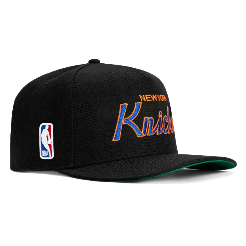 New Era 9Seventy New York Knicks Script Stretch-Snapback Hat - Black made by New Era
