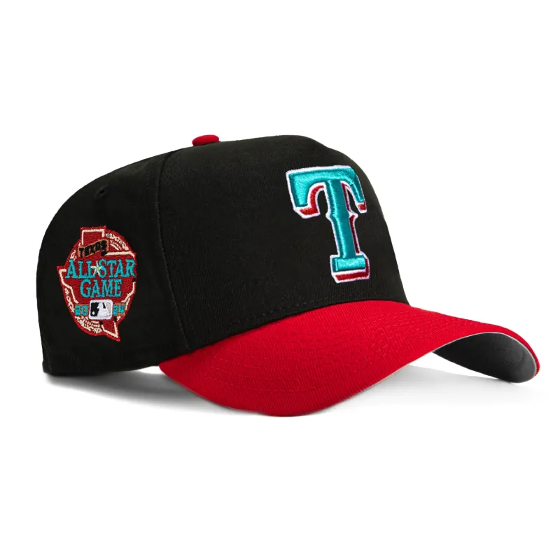 New Era 59Fifty A-Frame Texas Rangers 2024 All Star Game Patch Hat - Black, Red, Teal sold by Hat Club