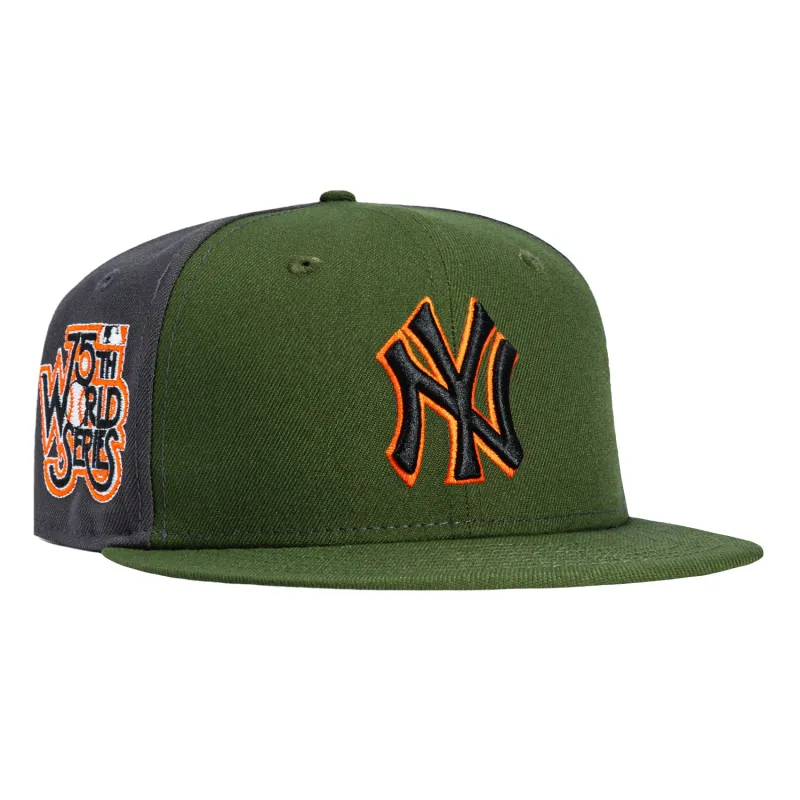New Era 59Fifty New York Yankees 1978 World Series Patch Rail Hat - Olive, Graphite sold by Hat Club