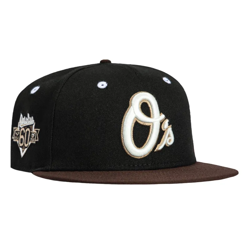 New Era 59Fifty Just Desserts Baltimore Orioles 60th Anniversary Patch Hat - Black, Brown sold by Hat Club