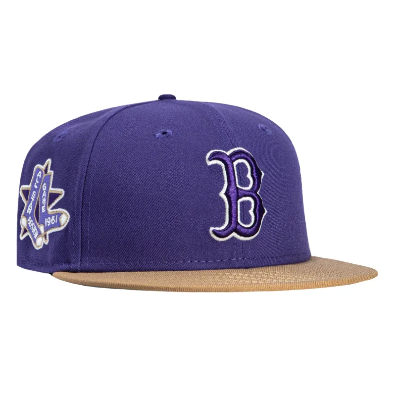 New Era 59Fifty Just Desserts Boston Red Sox 1961 All Star Game Patch Hat - Purple, Tan sold by Hat Club