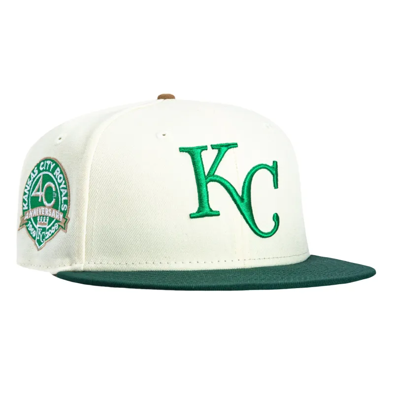 New Era 59Fifty Just Desserts Kansas City Royals 40th Anniversary Patch Hat - White, Green sold by Hat Club