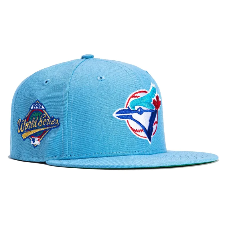 New Era 59Fifty Toronto Blue Jays 1992 World Series Patch Hat - Light Blue sold by Hat Club