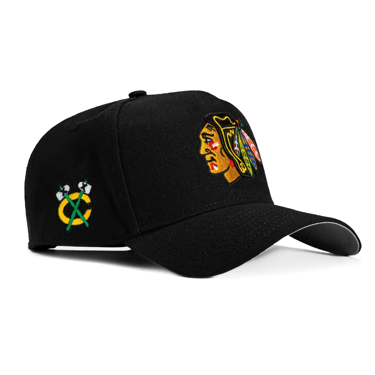 New Era 9Forty A-Frame Chicago Blackhawks Logo Patch Snapback Hat - Black sold by Hat Club