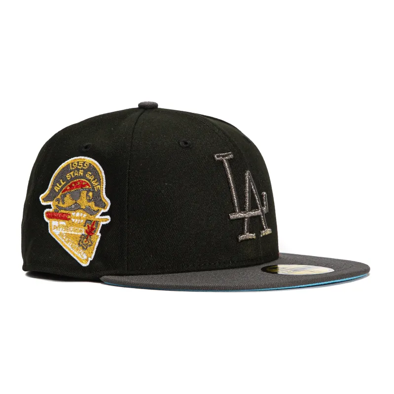 New Era 59Fifty Los Angeles Dodgers 1959 All Star Game Patch Hat - Black, Graphite made by New Era