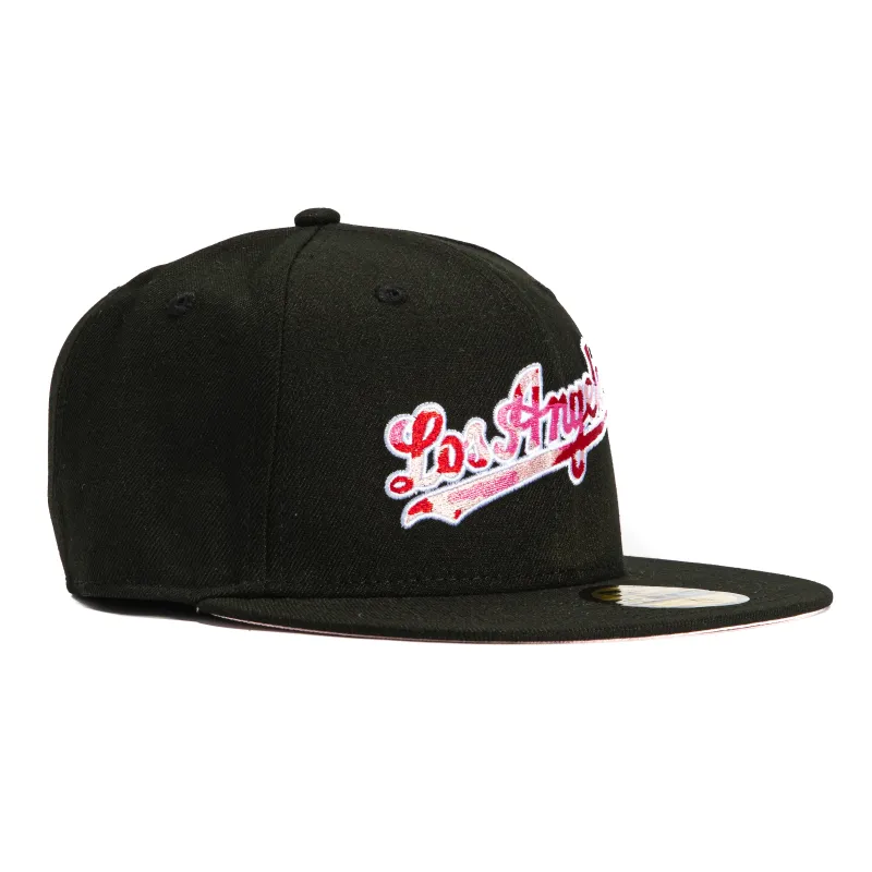 New Era 59Fifty Los Angeles Dodgers Camo Script Hat - Black, Red, Pink sold by Hat Club