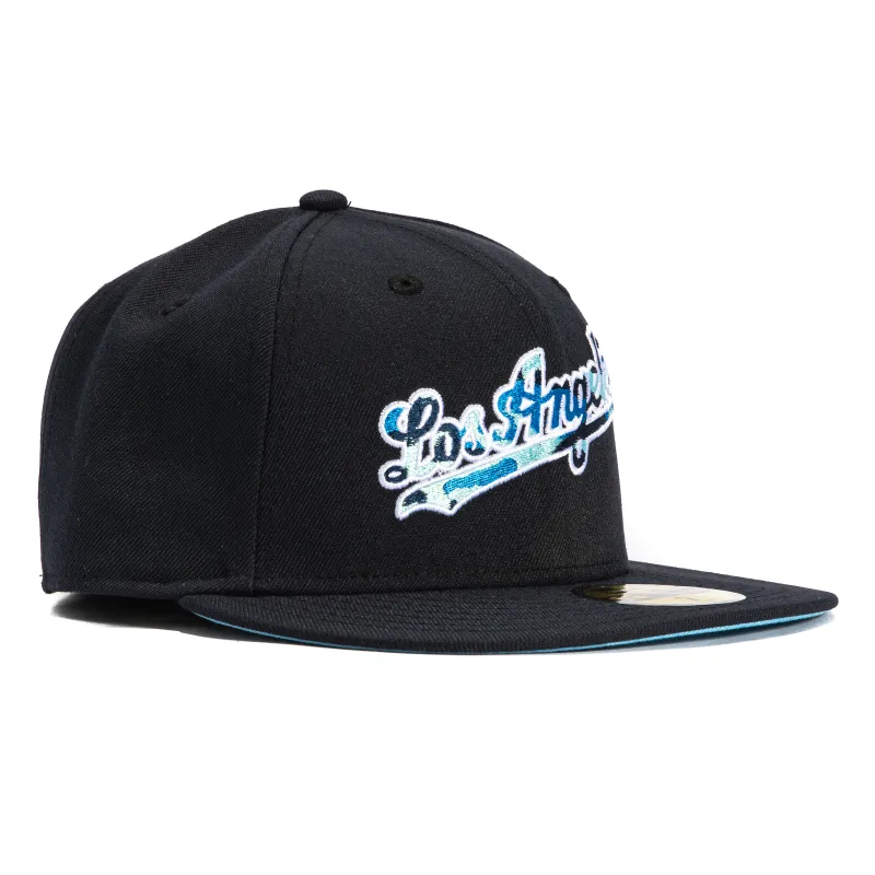 New Era 59Fifty Los Angeles Dodgers Camo Fill Script Hat - Navy, Royal, Light Blue sold by Hat Club