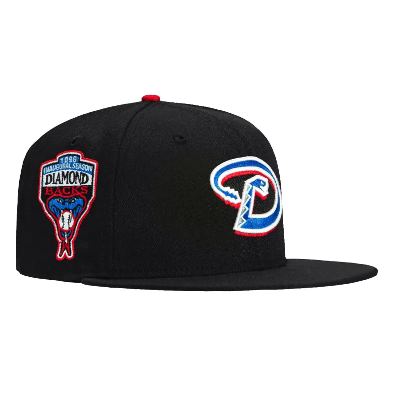 New Era 59Fifty Arizona Diamondbacks Inaugural Patch D Hat - Black, Royal, Red sold by Hat Club