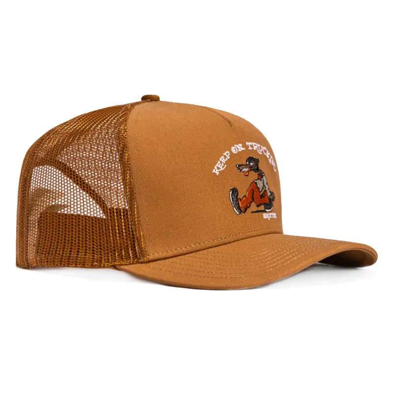 Brixton Stride Netplus Trucker Snapback Hat - Copper made by Brixton