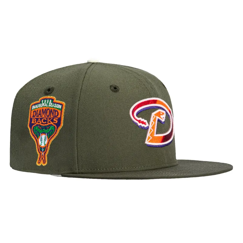 New Era 59Fifty Garden of Eden 2 Arizona Diamondbacks Inaugural Patch D Hat - Olive sold by Hat Club