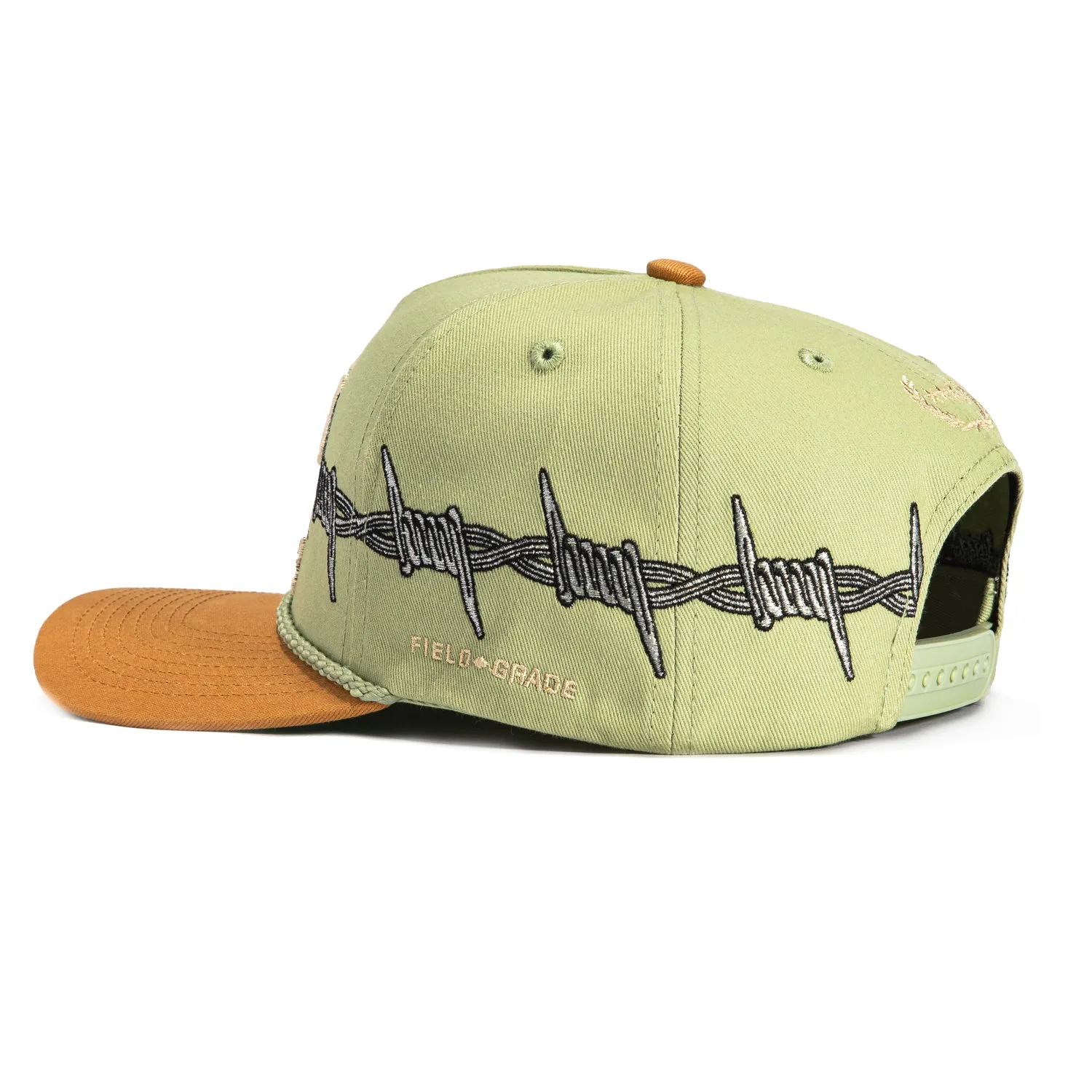 Field Grade Road to Nowhere Barbed Wire Snapback Rope Hat - Green, Tan sold by Hat Club product image thumbnail 2