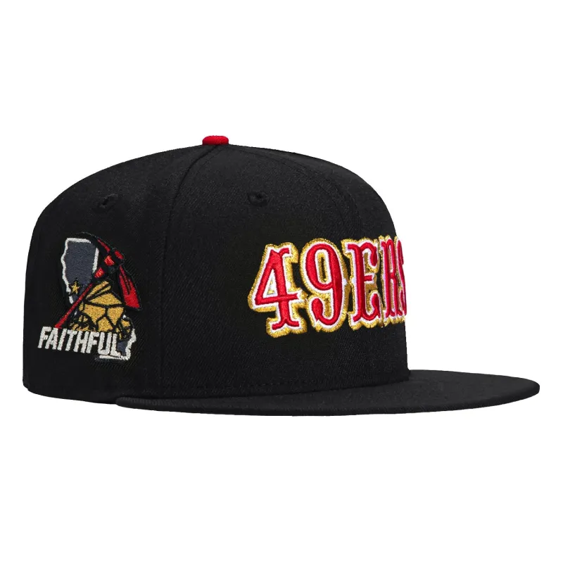 New Era 59Fifty San Francisco 49ers Faithful Logo Patch Word Hat - Black made by New Era